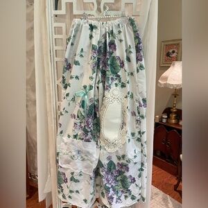 Cottagecore Floral patchwork cotton wide leg pants